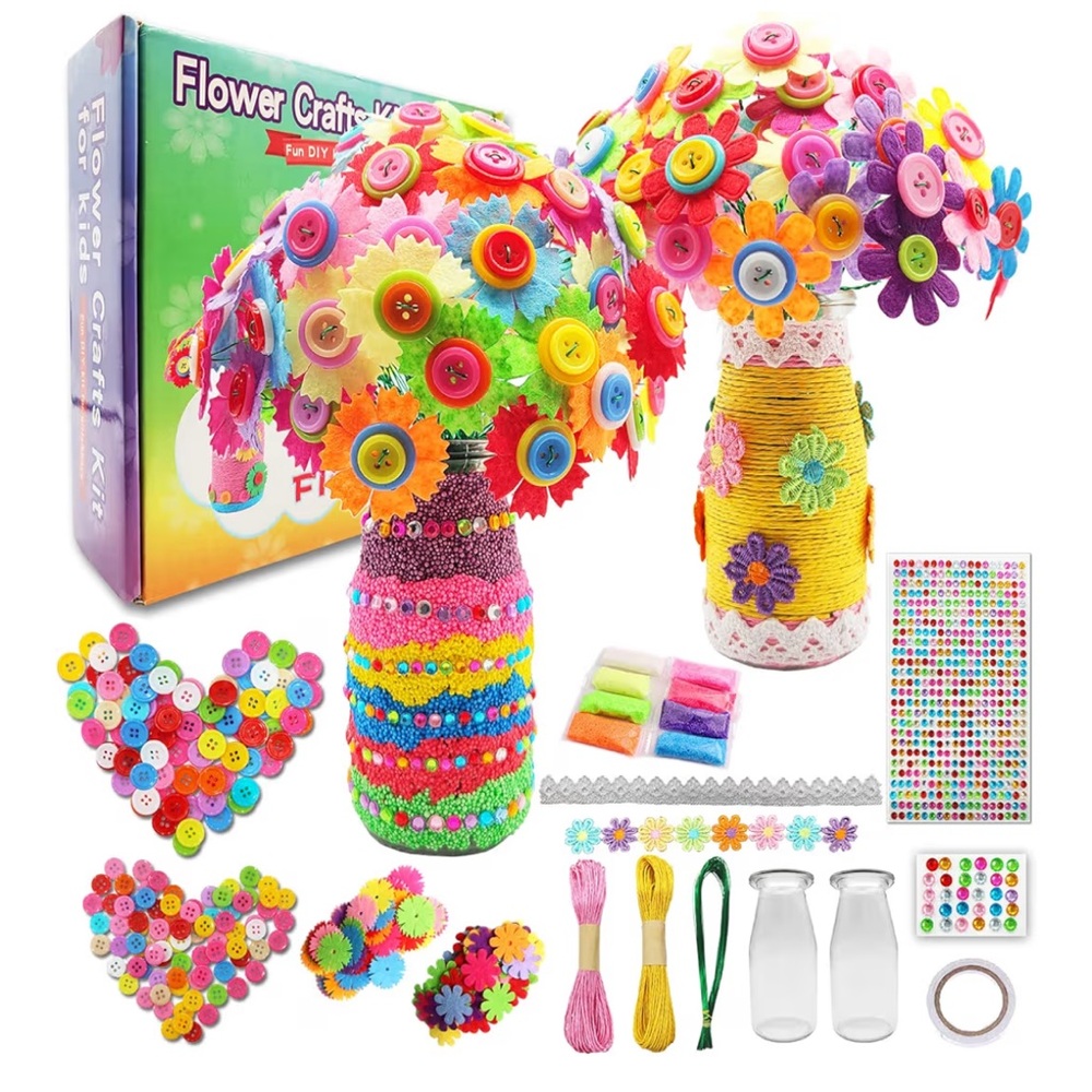 🌸 NEW IN BOX Flower Crafts Kit for Kids - Colorful DIY Set girls crafts